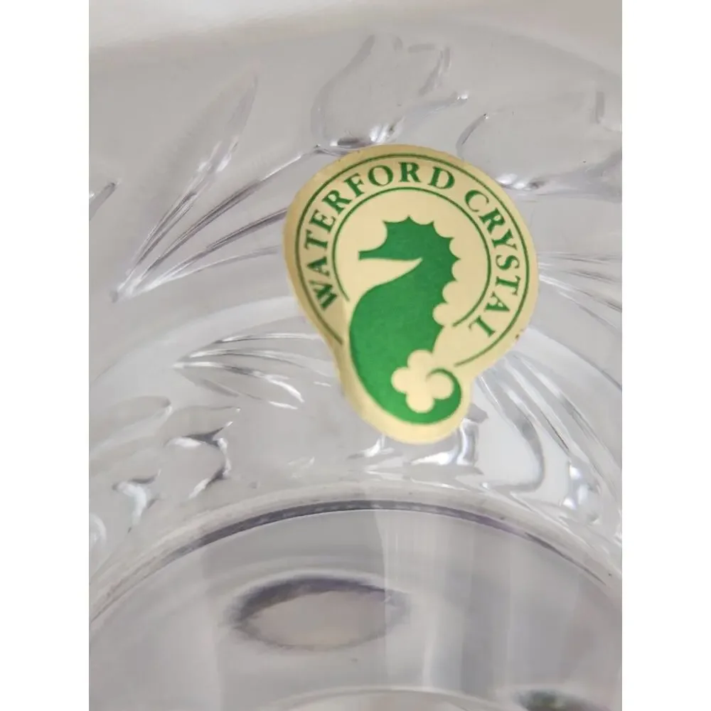 Waterford Crystal Etched Flower Tealight Votive Seahorse Label‎